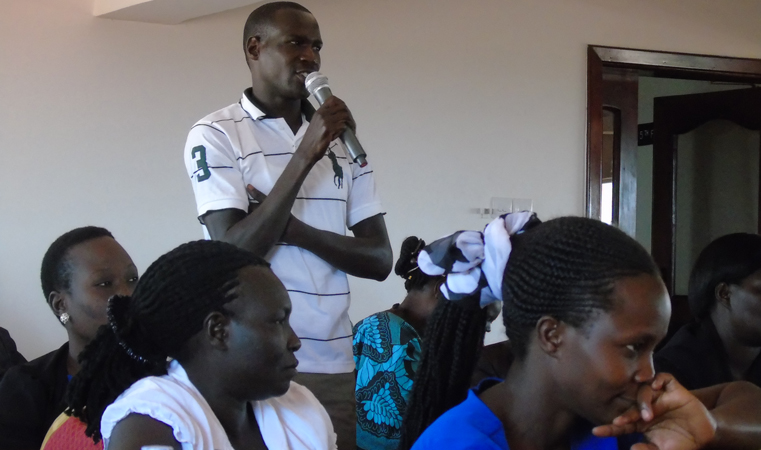 Midwife from Acholi, Lango and West Nile sub regions contributing during Midwifes Symposium in Gulu town on Tuesday. Photo by James Owich