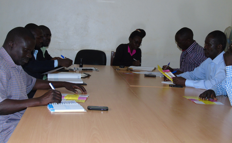 Ministry of Energy Officials meeting Gulu District Leaders at the District Headquarters on Tuesday. Photo by James Owich