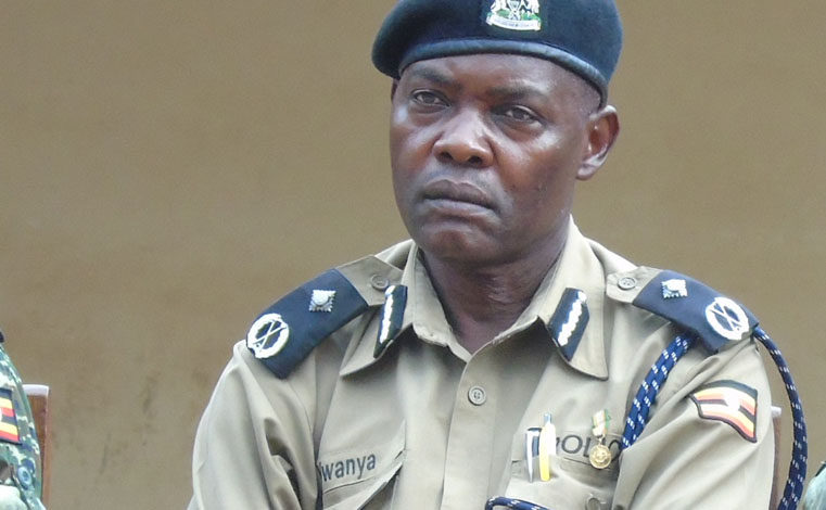Wilson Kwanya, the Regional Police Commander (RPC) in-charge of Aswa region speaking on Tuesday in Gulu town