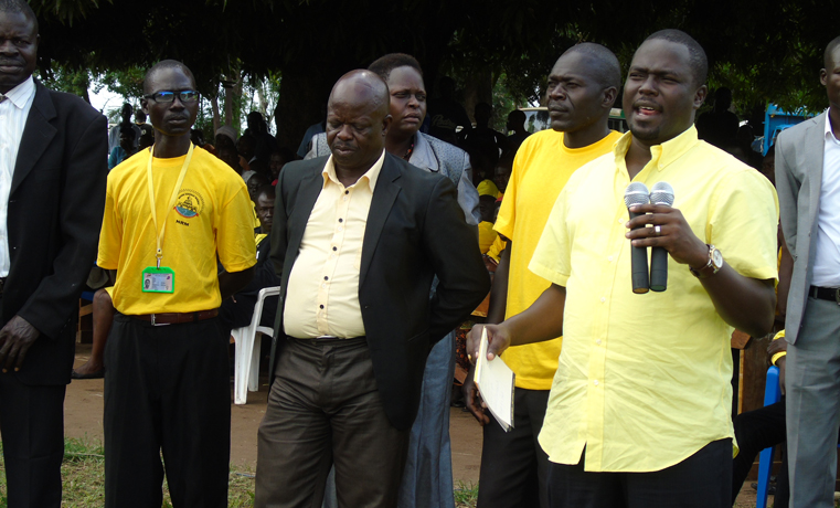 Mr Richard Todwong, the Deputy Secretary General of the National Resistance Movement (NRM) at the launch of NRM pressure group in Awach, Gulu district on Saturday. Photo by James Owich