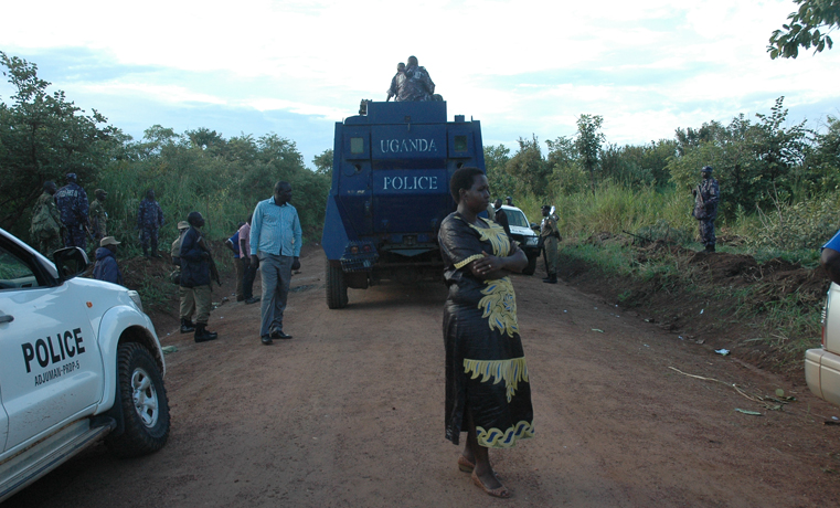 Amuru Mp looks at Police tank in Apaa in dismay