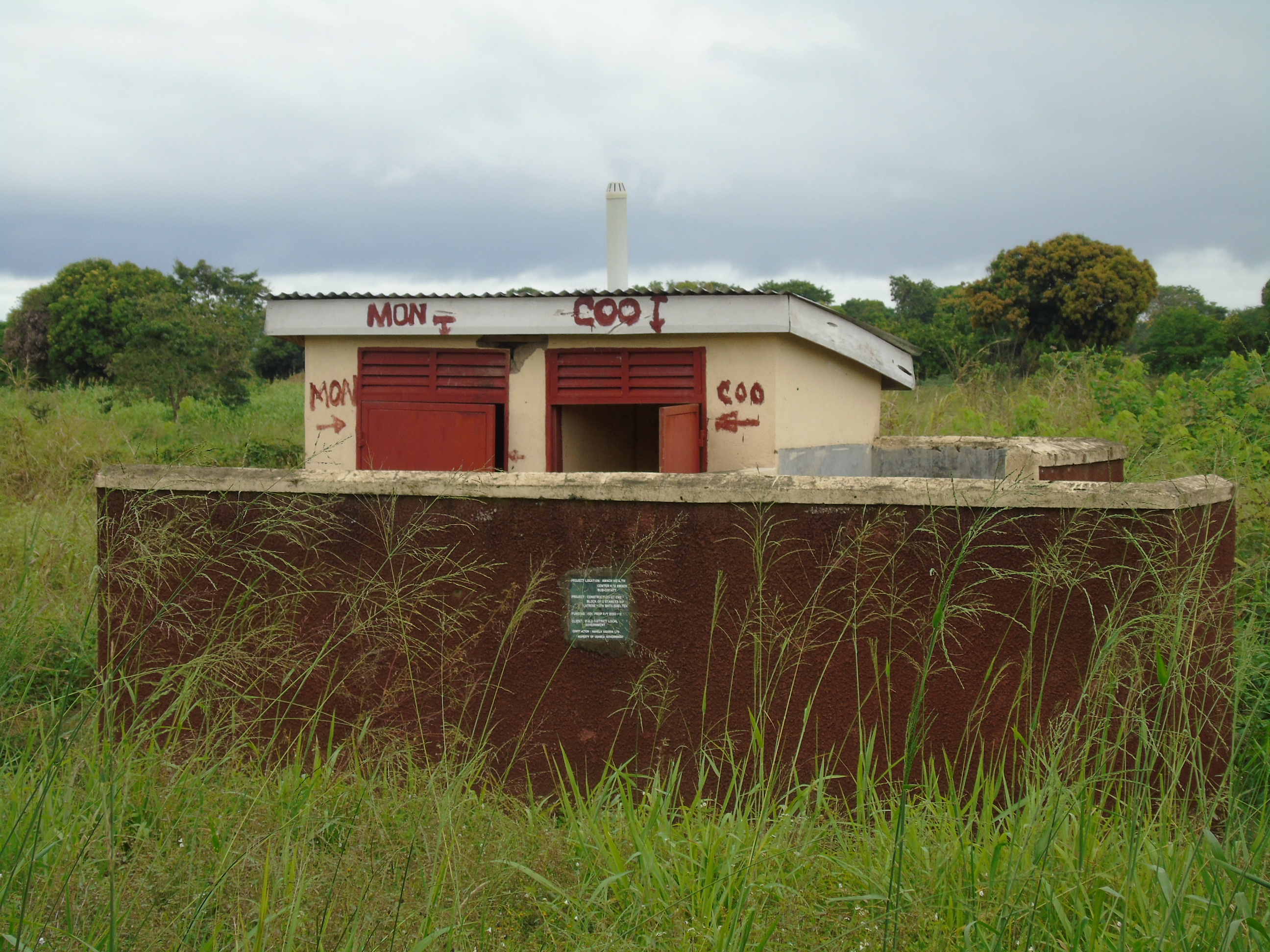 The filled Latrine at the Health centre