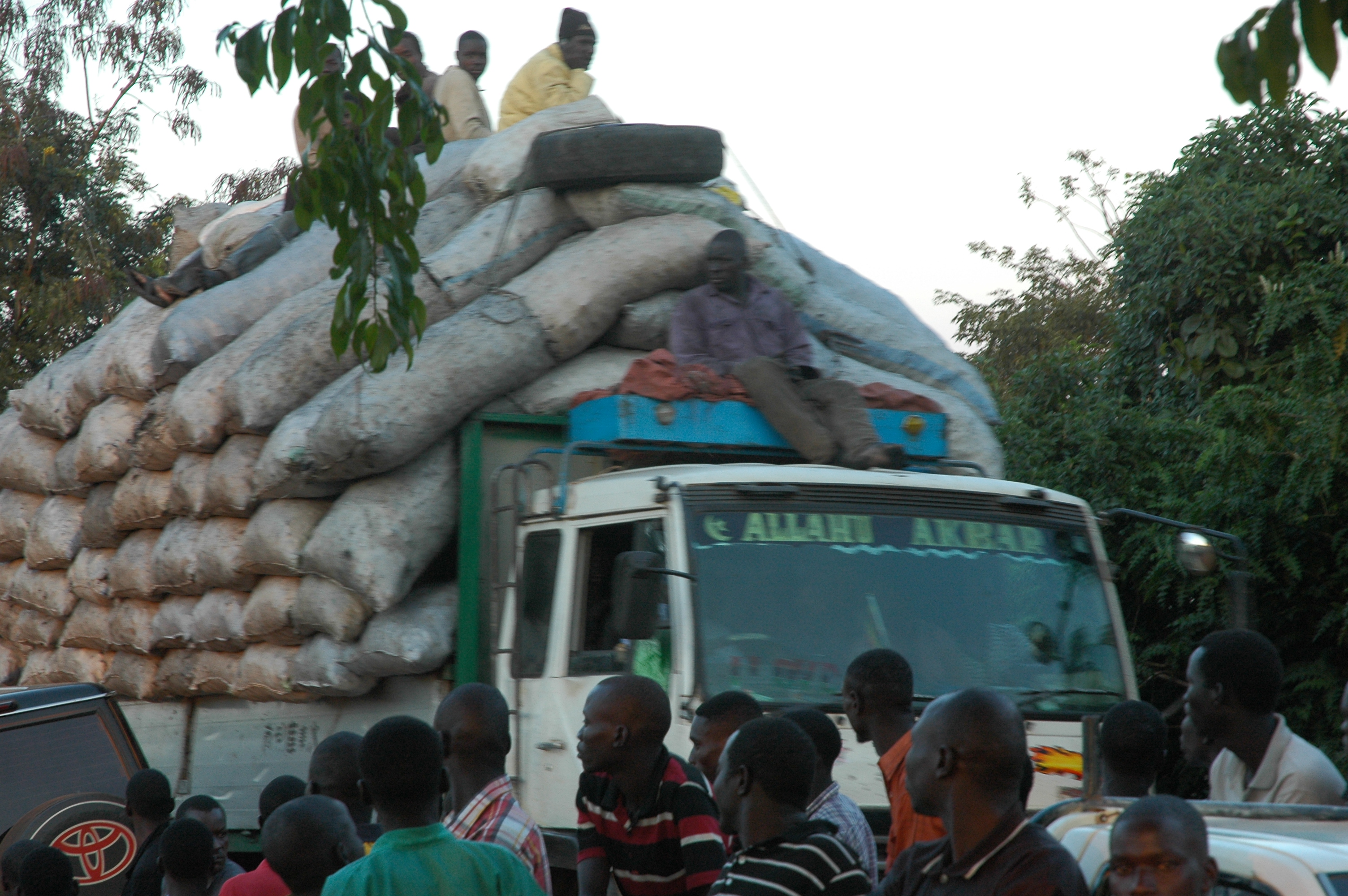 A lorry ferying charcoal from Koch Ongako