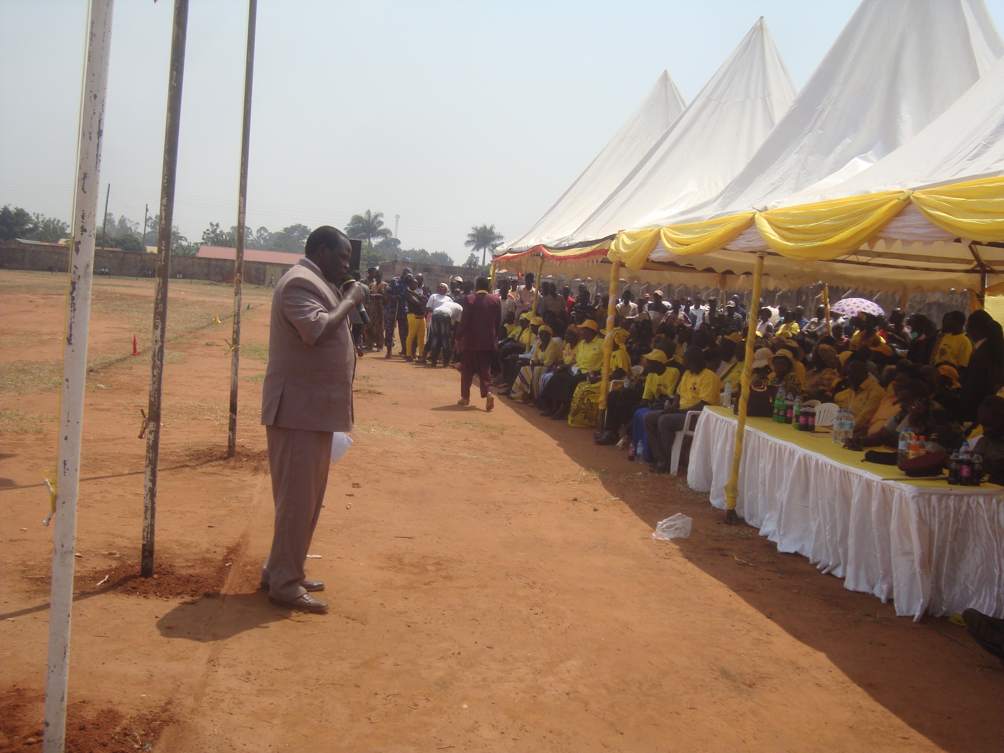 Gulu Rdc, Santos Lapolo Okot adressing crowds during the celebration