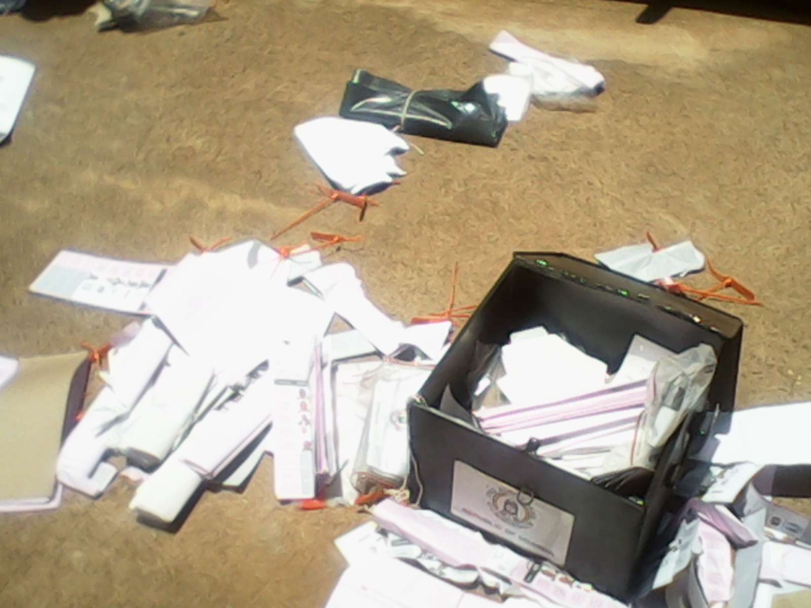 Destroyed ballot boxes