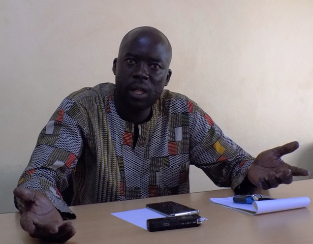 Samuel Odonga Otto while at the Press Conference at NUMEC in Gulu, Photo by Claude Emma Omona